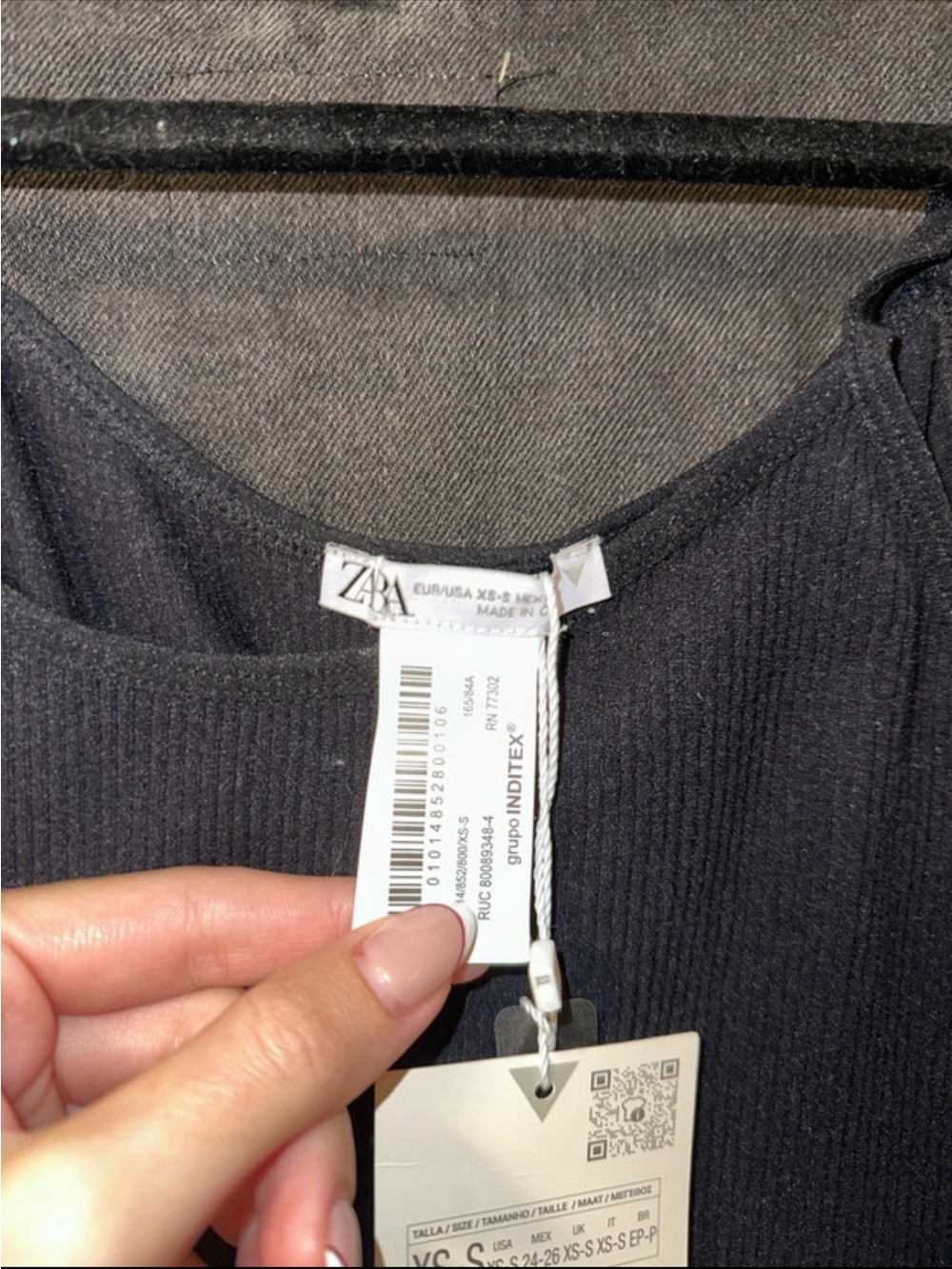 Zara Black Ribbed Jumpsuit